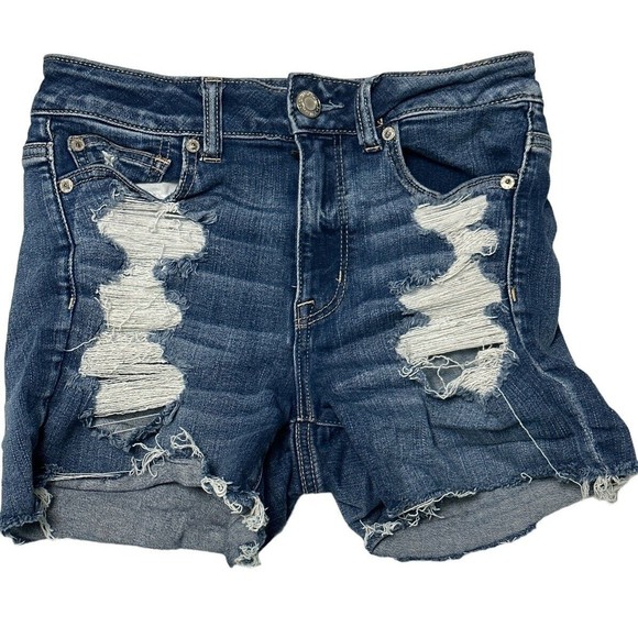 American Eagle Women Jeans Cut Off Next Level Stretch Shorts Inseam 4 Size 4 EUC - Picture 1 of 6